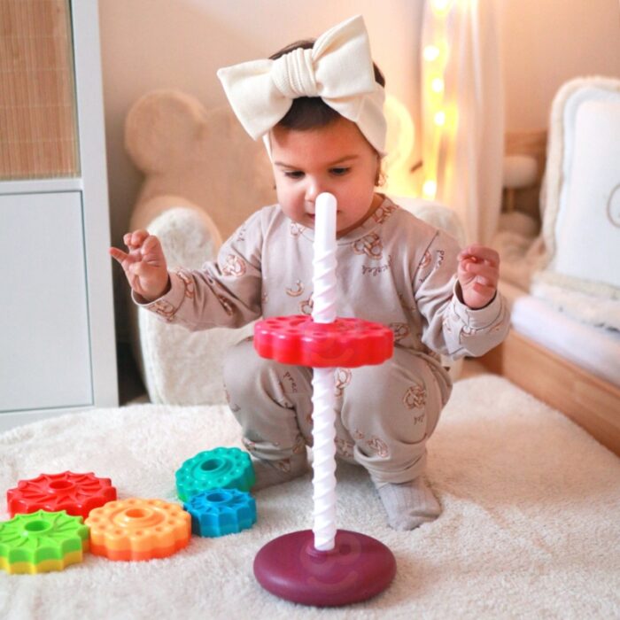 WOOPIE BABY Edukacyjna Piramidka Zakręcona Wieża - obrazek 2