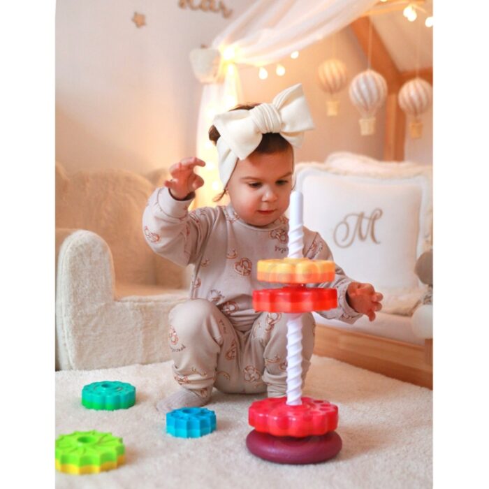 WOOPIE BABY Edukacyjna Piramidka Zakręcona Wieża - obrazek 6