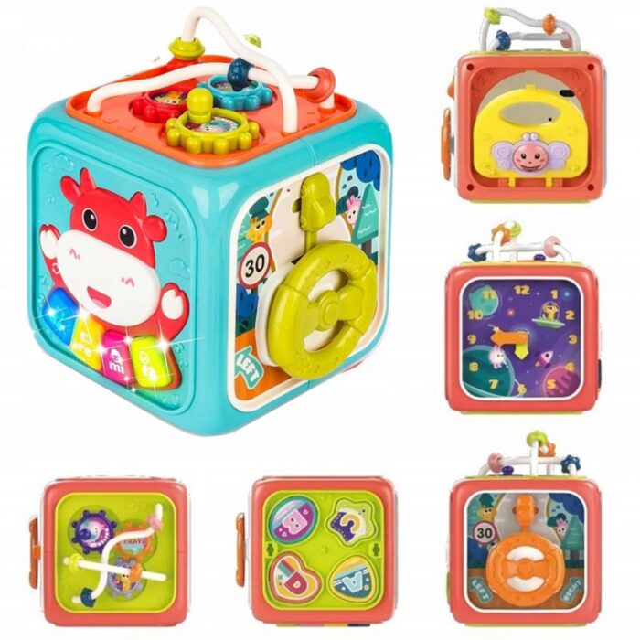 WOOPIE BABY Interaktywna Kostka Sensoryczna Edukacyjna Montessori Sorter 6w1 - obrazek 9