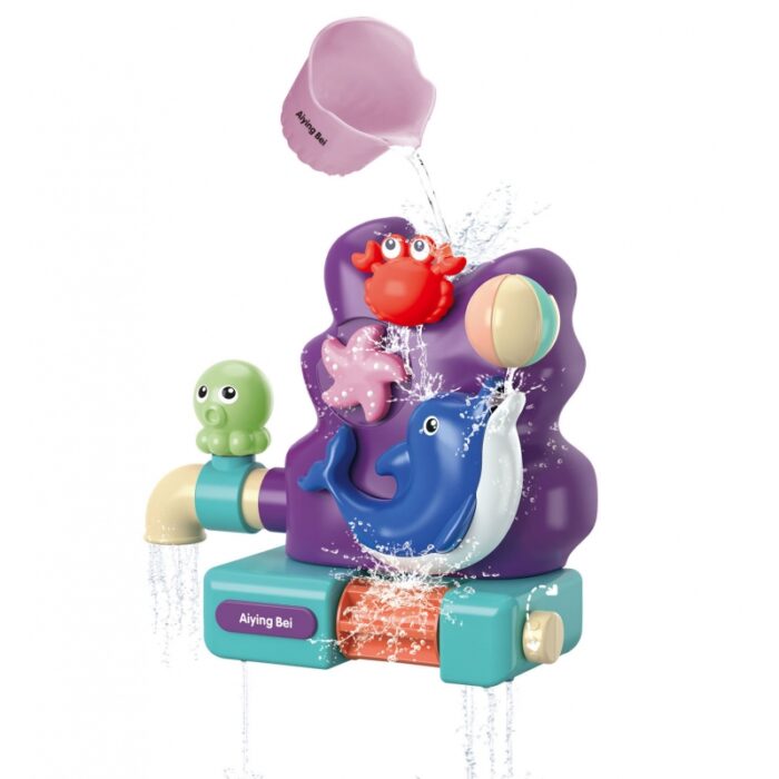 WOOPIE BABY Zabawka do Kąpieli Kranik Fontanna Przelewowa Wodospad Delfinek - obrazek 3