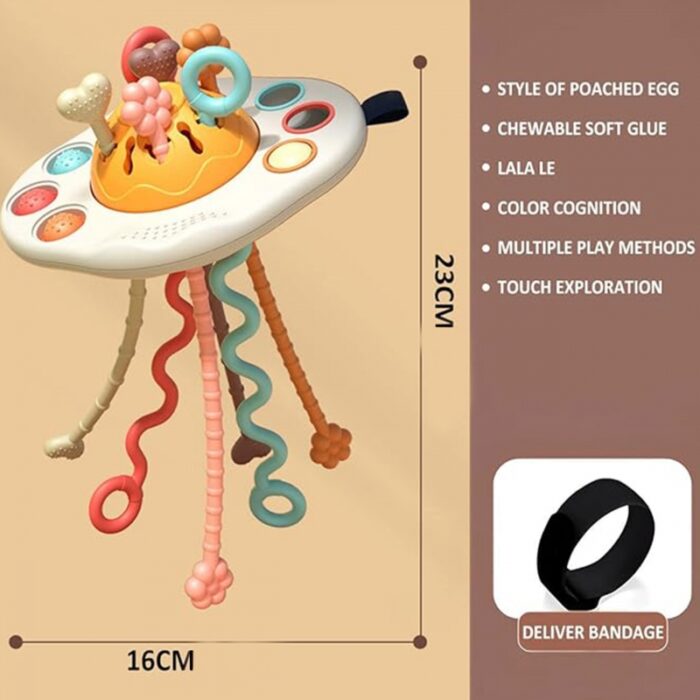 WOOPIE BABY Zabawka Sensoryczna Montessori Gryzak Grzechotka Wielofunkcyjny UFO - obrazek 9