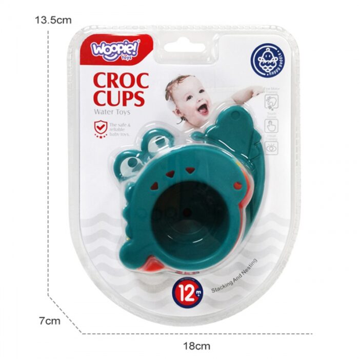 WOOPIE BABY Zabawka do Kąpieli Kubeczki Przelewowe Krokodylek - obrazek 5