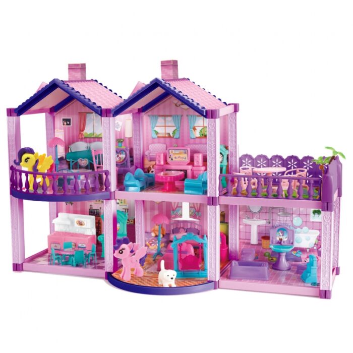 WOOPIE Domek dla Lalek Kucyków PONY FANTASY VILLA 120 el. - obrazek 4