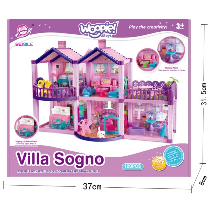 WOOPIE Domek dla Lalek Kucyków PONY FANTASY VILLA 120 el. - obrazek 5
