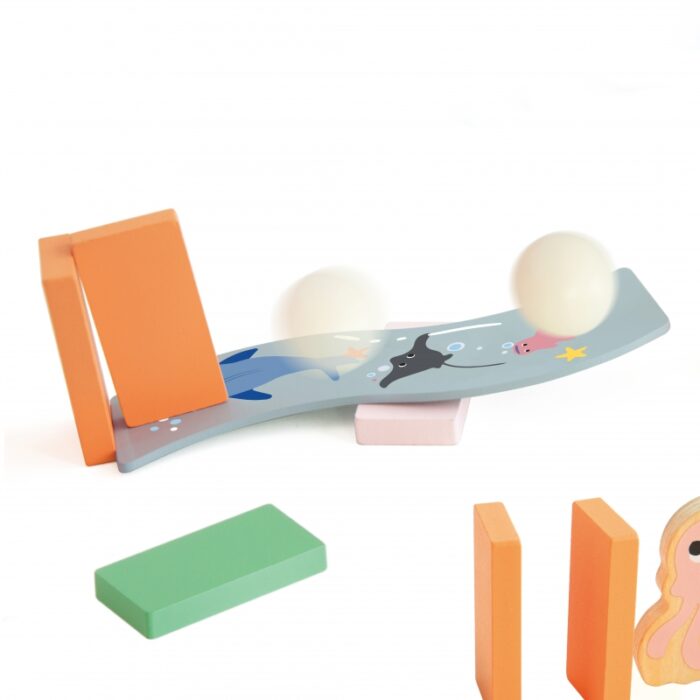 CLASSIC WORLD Drewniane Domino Tor Logiczny Przeszkód Układanka Montessori 100 el. - obrazek 6