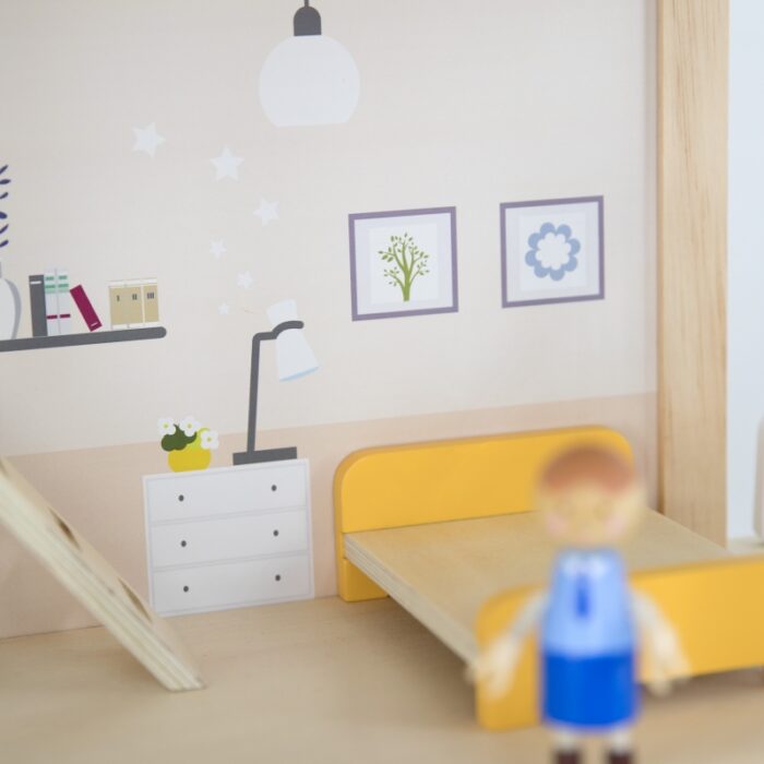 VIGA Zestaw Drewniany Domek dla Lalek z Laleczkami i Akcesoriami - obrazek 10