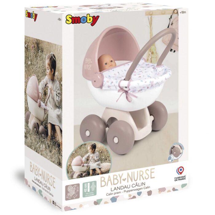 SMOBY Baby Nurse Wózek Głęboki dla lalki z plastikowym daszkiem - obrazek 9