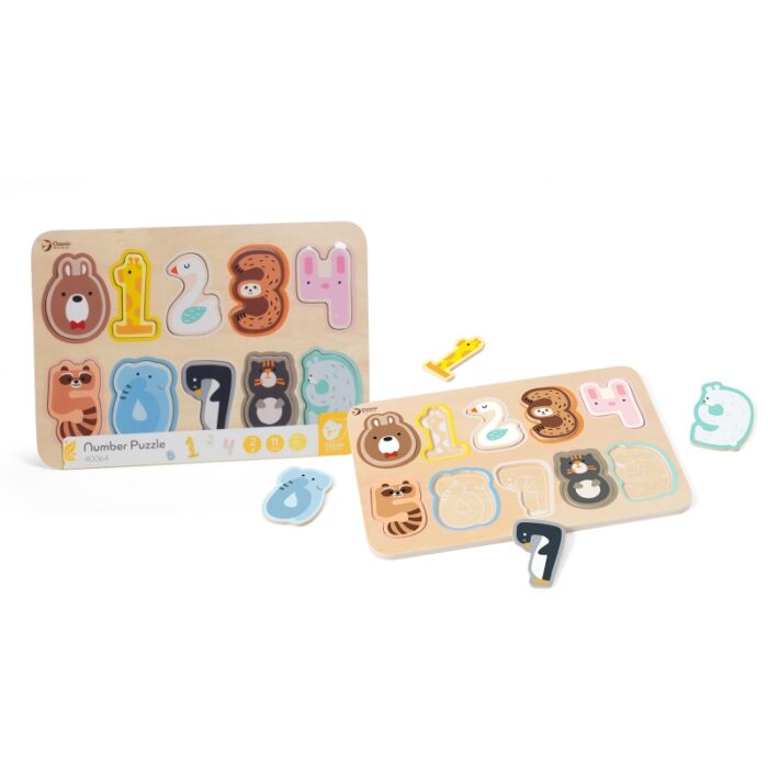 CLASSIC WORLD Drewniane Puzzle Numeryczne Cyferki Montessori 11 el. - obrazek 5