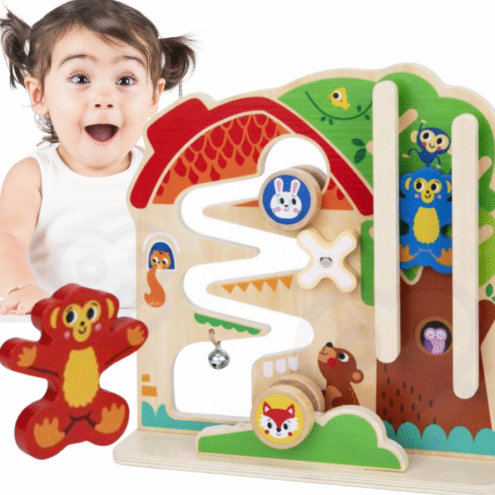 TOOKY TOY Drewniana Tablica Manipulacyjna Montessori Labirynt - obrazek 2