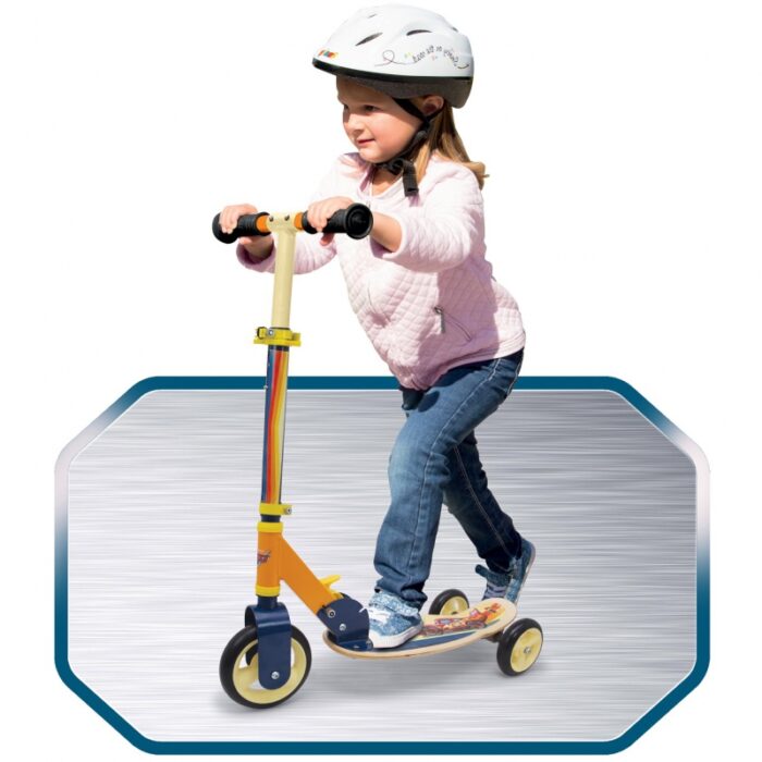 SMOBY Hulajnoga Trójkołowa Cars Auta Drewniana - obrazek 2