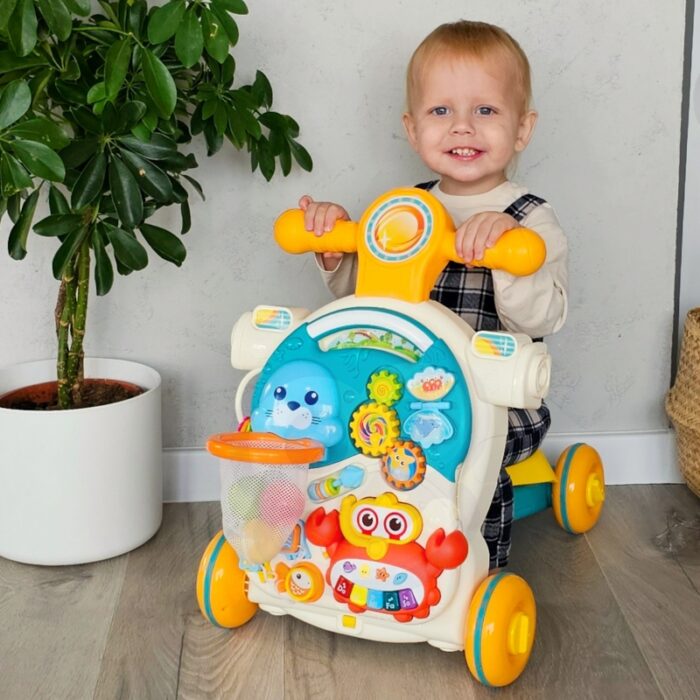 WOOPIE BABY Pchacz Chodzik Stolik Edukacyjny Hulajnoga Jeździk 4w1 - obrazek 2
