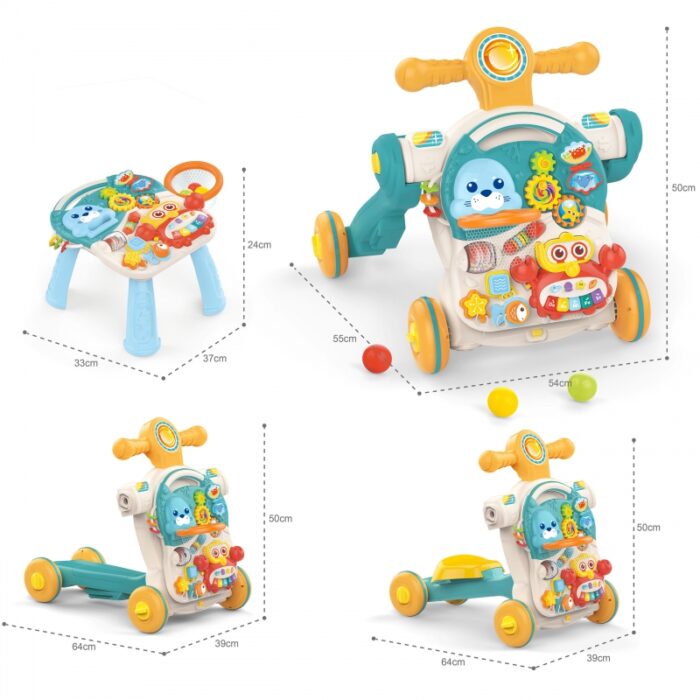 WOOPIE BABY Pchacz Chodzik Stolik Edukacyjny Hulajnoga Jeździk 4w1 - obrazek 7