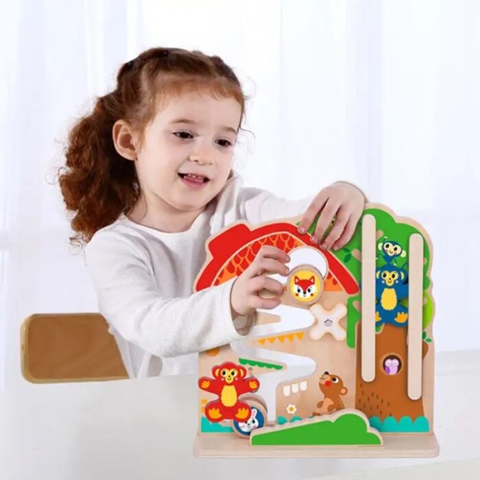 TOOKY TOY Drewniana Tablica Manipulacyjna Montessori Labirynt - obrazek 9