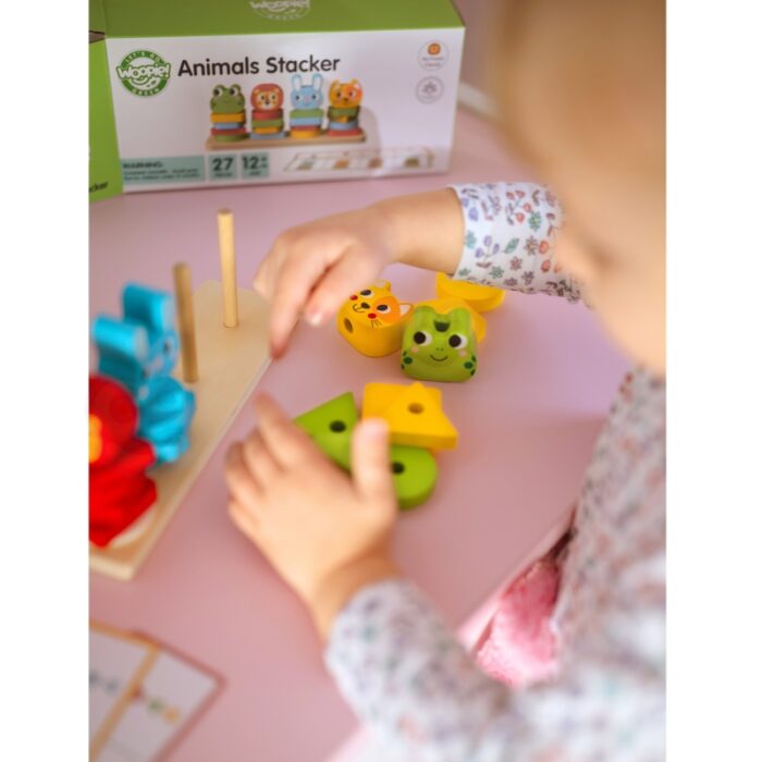 WOOPIE GREEN Układanka Montessori Piramidka Zwierzątka 27 el. FSC - obrazek 2