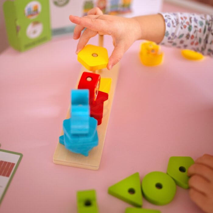 WOOPIE GREEN Układanka Montessori Piramidka Zwierzątka 27 el. FSC - obrazek 3