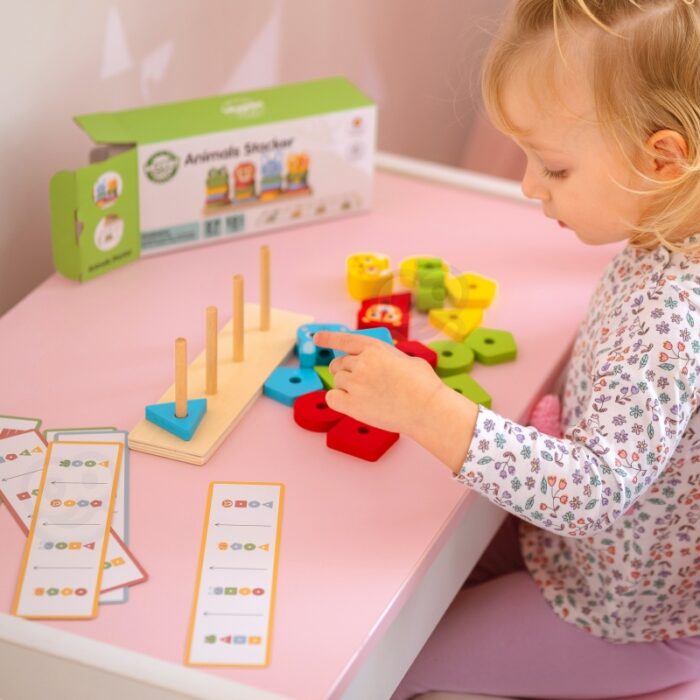 WOOPIE GREEN Układanka Montessori Piramidka Zwierzątka 27 el. FSC - obrazek 8