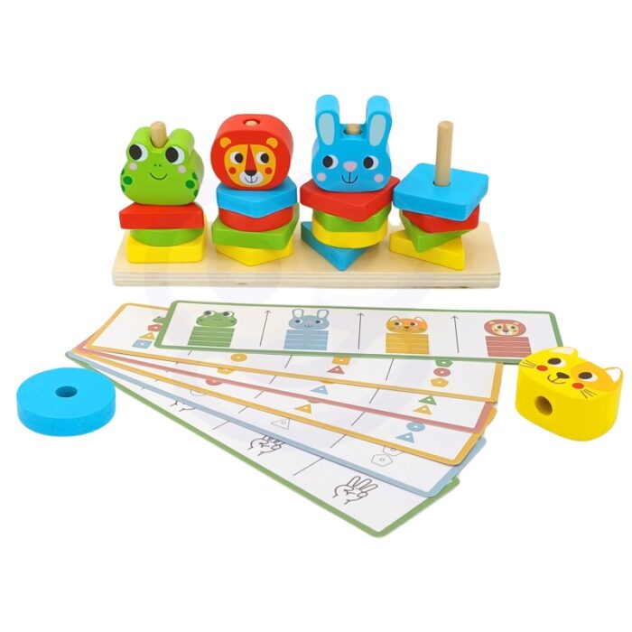 WOOPIE GREEN Układanka Montessori Piramidka Zwierzątka 27 el. FSC - obrazek 11