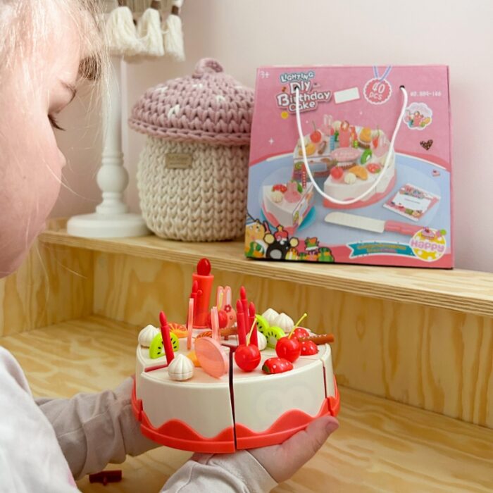 WOOPIE Tort Urodzinowy do Krojenia Świeczki Owoce 40 el. - obrazek 2