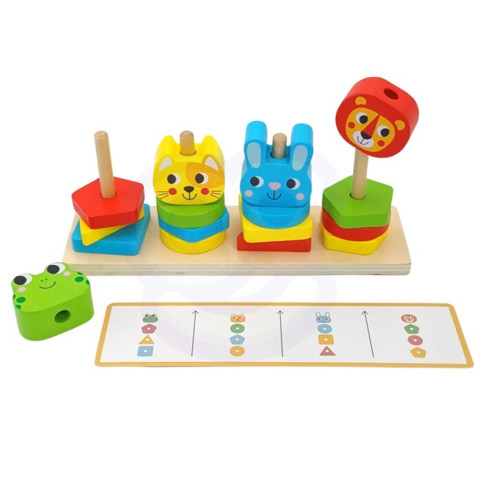 WOOPIE GREEN Układanka Montessori Piramidka Zwierzątka 27 el. FSC - obrazek 12