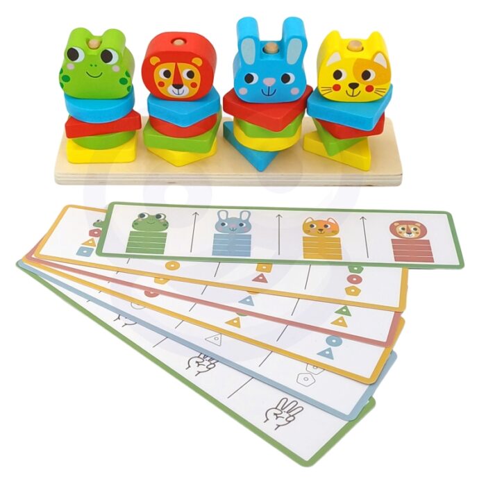WOOPIE GREEN Układanka Montessori Piramidka Zwierzątka 27 el. FSC - obrazek 14