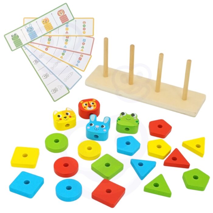 WOOPIE GREEN Układanka Montessori Piramidka Zwierzątka 27 el. FSC - obrazek 16