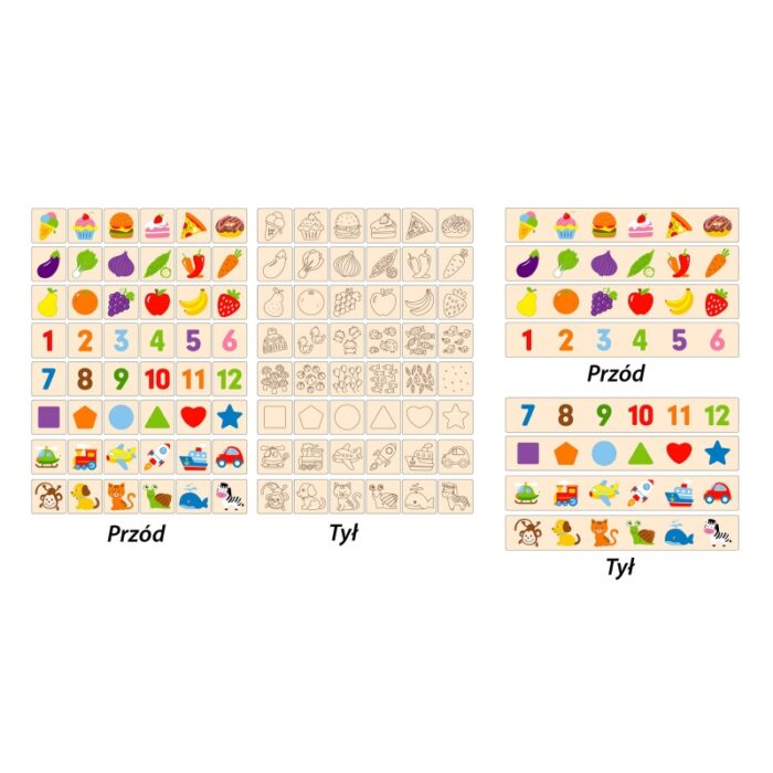 VIGA Drewniany Edukacyjny Sorter Gra Zwierzątka Owoce Warzywa Montessori - obrazek 3