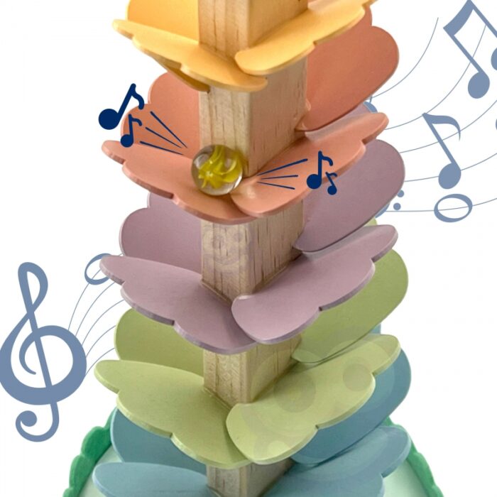 WOOPIE GREEN Drewniany Kulodrom Muzyczne Drzewko Tęczowe Montessori FSC - obrazek 6