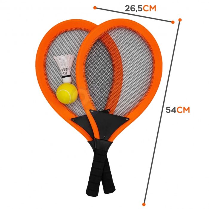 WOOPIE Duże Rakietki do Tenisa Badminton dla Dzieci Zestaw + Piłka Lotka - obrazek 5