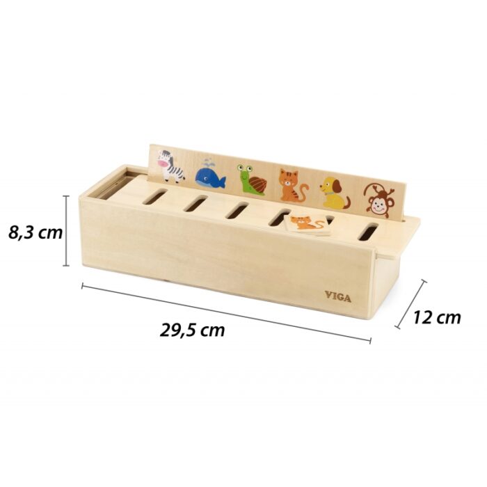 VIGA Drewniany Edukacyjny Sorter Gra Zwierzątka Owoce Warzywa Montessori - obrazek 4