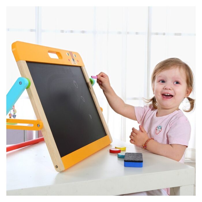 TOOKY TOY Tablica Edukacyjna 2w1 Magnetyczna Kredowa dla Dzieci Magnesy Gąbka 6 el. - obrazek 5