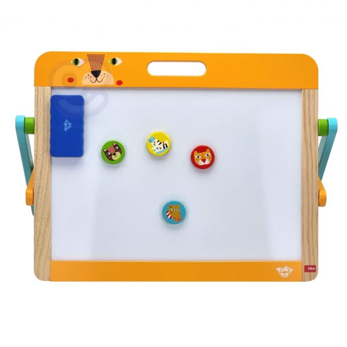 TOOKY TOY Tablica Edukacyjna 2w1 Magnetyczna Kredowa dla Dzieci Magnesy Gąbka 6 el. - obrazek 6