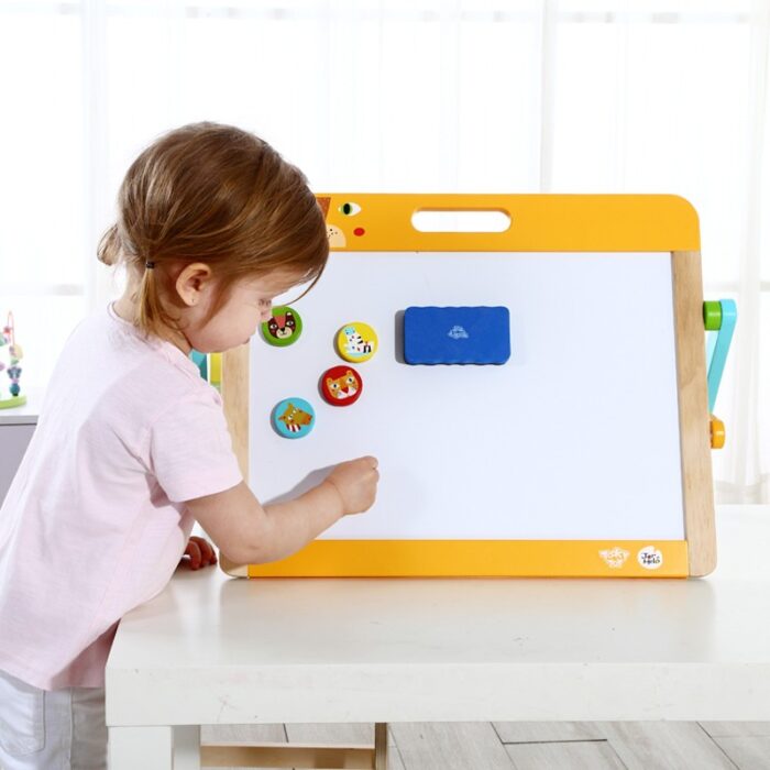 TOOKY TOY Tablica Edukacyjna 2w1 Magnetyczna Kredowa dla Dzieci Magnesy Gąbka 6 el. - obrazek 10