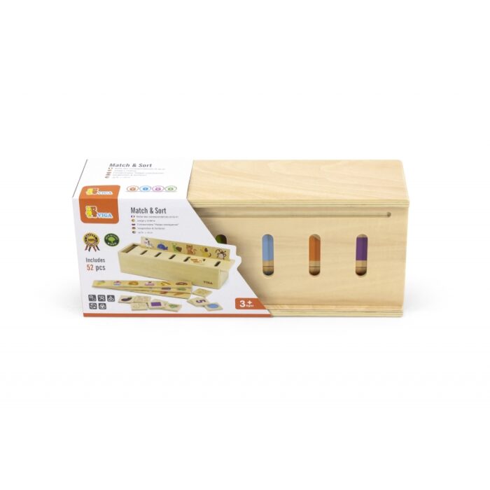 VIGA Drewniany Edukacyjny Sorter Gra Zwierzątka Owoce Warzywa Montessori - obrazek 5