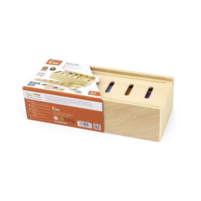 VIGA Drewniany Edukacyjny Sorter Gra Zwierzątka Owoce Warzywa Montessori - obrazek 6