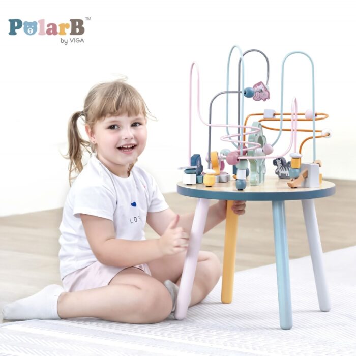 VIGA PolarB Drewniany Stolik Edukacyjny Manipulacyjny Przeplatanka Montessori - obrazek 5