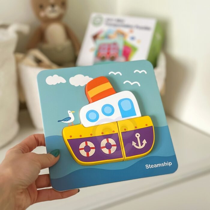 WOOPIE GREEN Układanka Drewniana Klocki Pojazdy Montessori FSC - obrazek 3