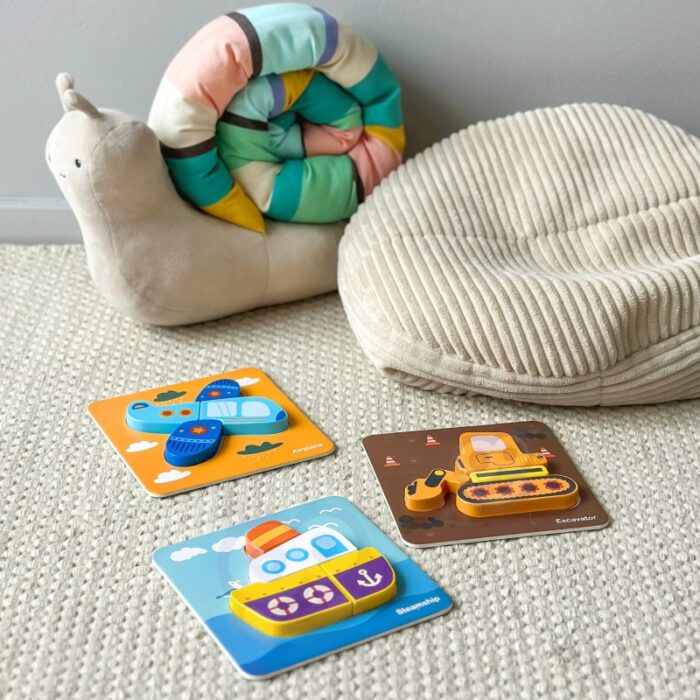 WOOPIE GREEN Układanka Drewniana Klocki Pojazdy Montessori FSC - obrazek 7