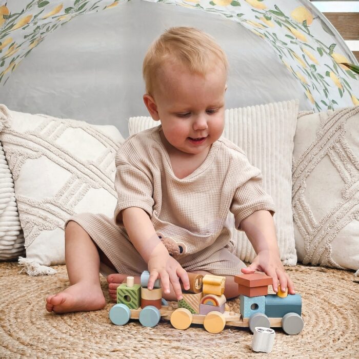 TOOKY TOY Kolejka Drewniana ze Zwierzątkami  Klocki Układanka Montessori - obrazek 4