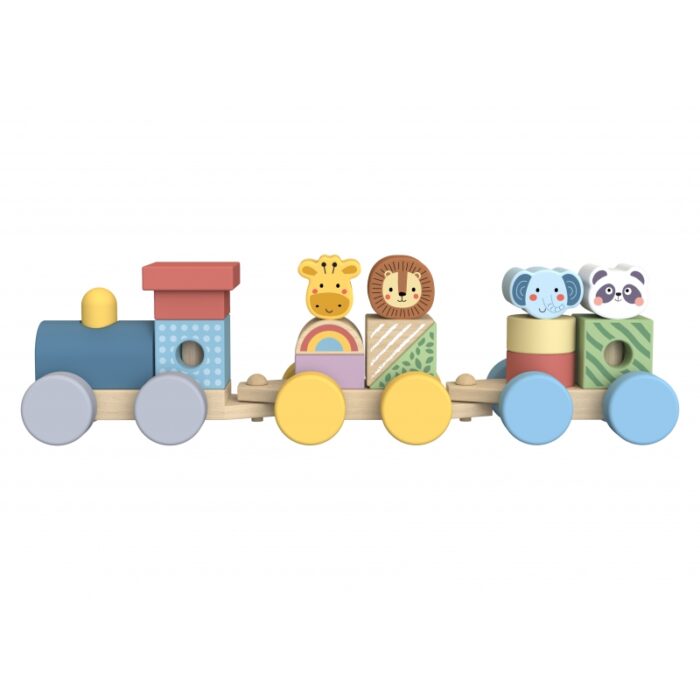 TOOKY TOY Kolejka Drewniana ze Zwierzątkami  Klocki Układanka Montessori - obrazek 5