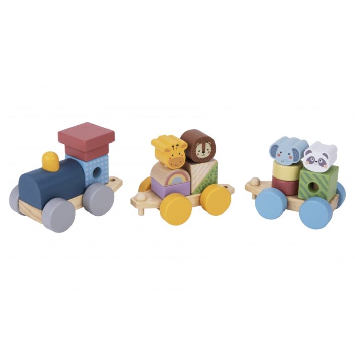 TOOKY TOY Kolejka Drewniana ze Zwierzątkami  Klocki Układanka Montessori - obrazek 6