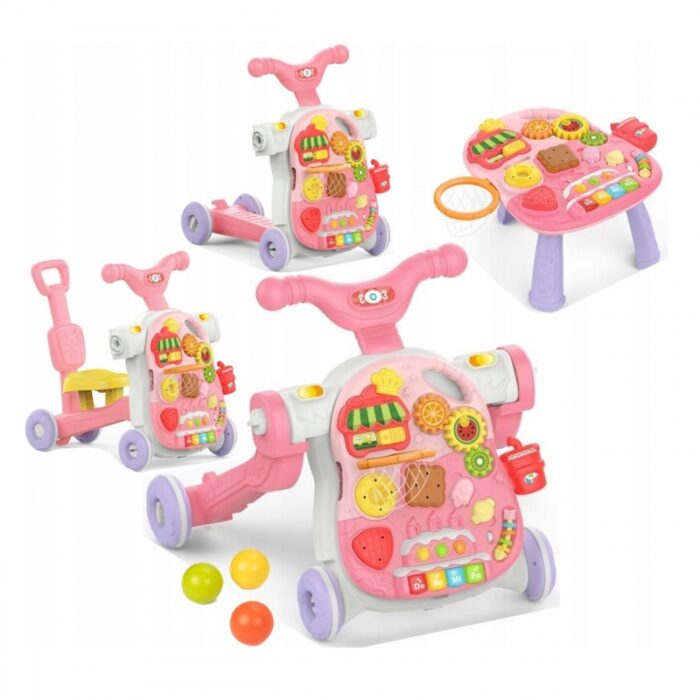 WOOPIE BABY Chodzik 5w1 Multifunkcyjny Różowy 1+ - obrazek 3