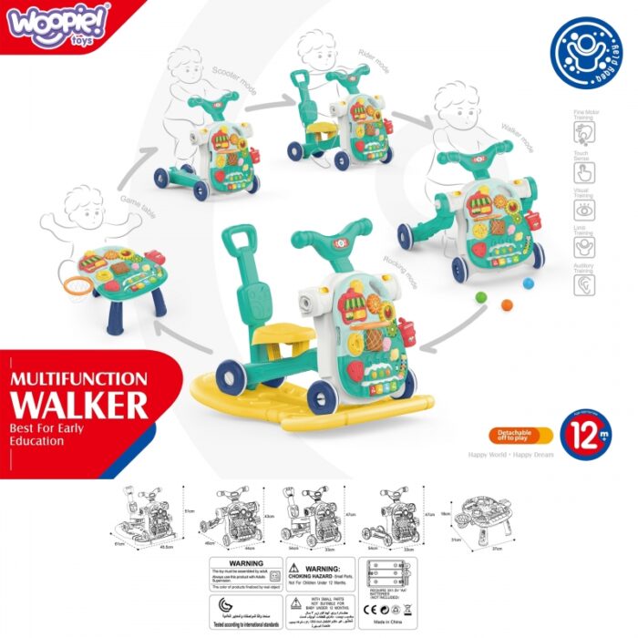WOOPIE BABY Chodzik 5w1 Multifunkcyjny Różowy 1+ - obrazek 9