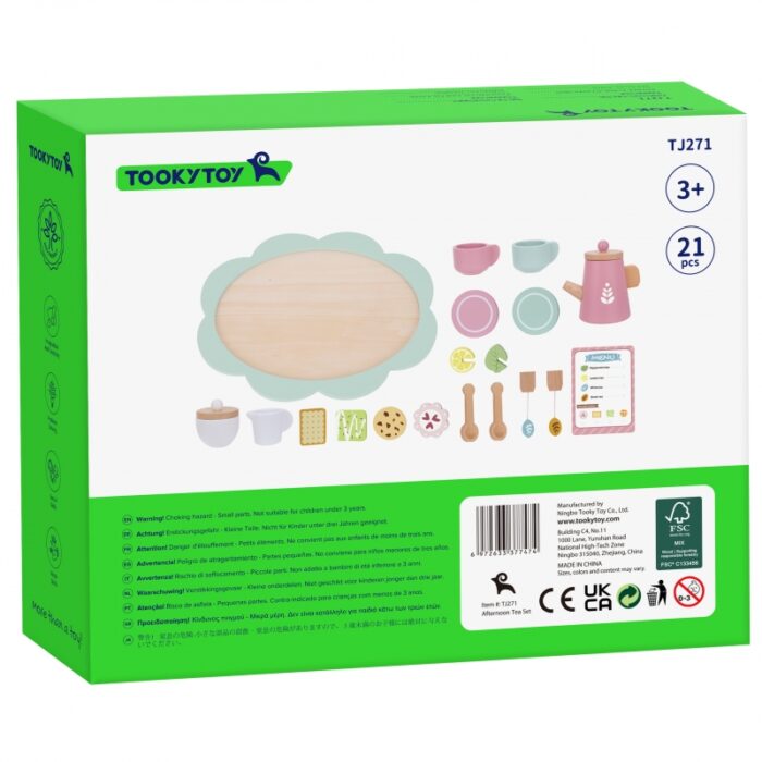 TOOKY TOY Popołudniowa Herbatka Drewniany Zestaw Serwis - obrazek 11