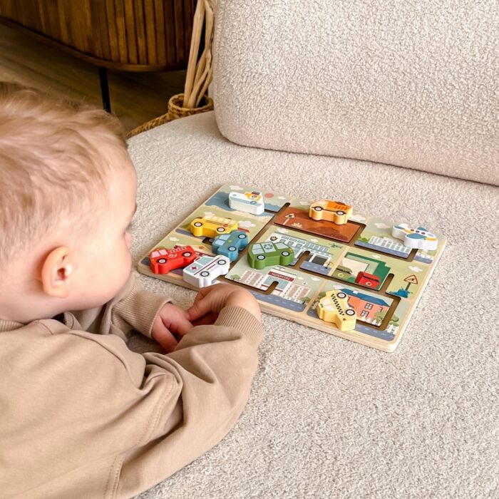 TOOKY TOY Labirynt Drewniany Pojazdy Układanka - obrazek 4