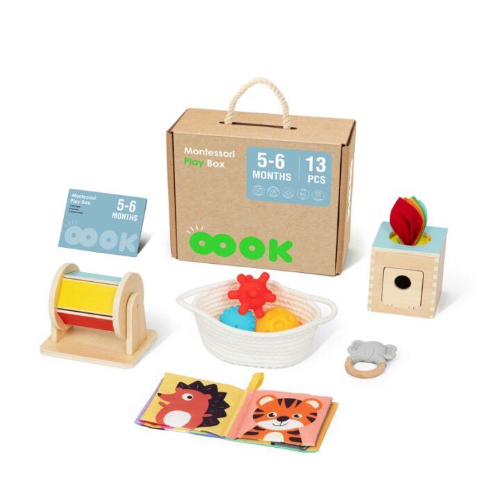TOOKY TOY Box Pudełko XXL Montessori Edukacyjne 6w1 Sensoryczne5-6 Mies - obrazek 6