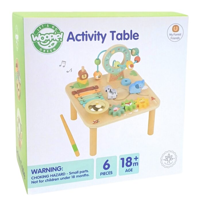 WOOPIE GREEN Drewniany Stolik Edukacyjny Muzyczny Labirynt Sensoryczny 5W1 - obrazek 15