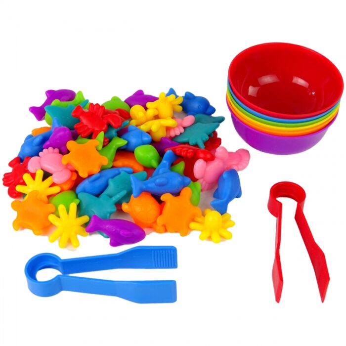 WOOPIE Gra Edukacyjna Montessori Sorter Kolorów Morska Kraina 64 el. - obrazek 6