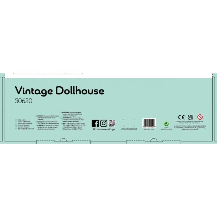 CLASSIC WORLD Drewniany Domek dla Lalek Vintage - obrazek 10