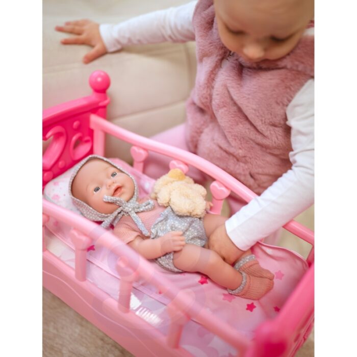 WOOPIE ROYAL Lalka Bobas 36 cm w Ubranku z Misiem Akcesoria do Karmienia - obrazek 3
