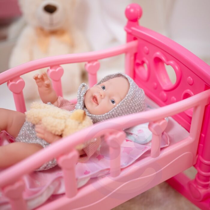 WOOPIE ROYAL Lalka Bobas 36 cm w Ubranku z Misiem Akcesoria do Karmienia - obrazek 6